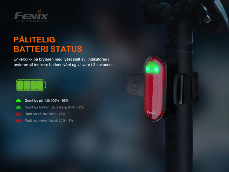 Fenix BC05R V2.0 baklykt til sykkel