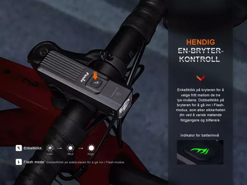 Fenix sykkellykt BC15R 400LM